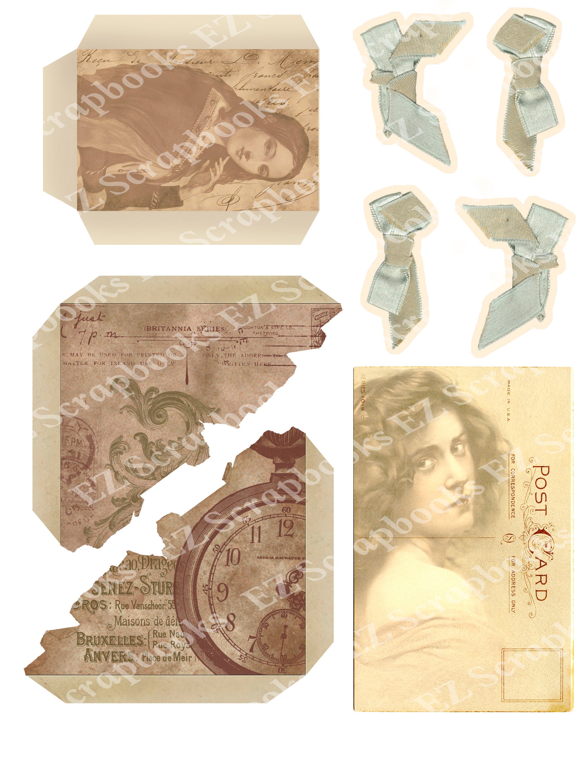 Exquisite Ephemera Embellishments 3 - 9582 - EZscrapbooks Scrapbook Layouts