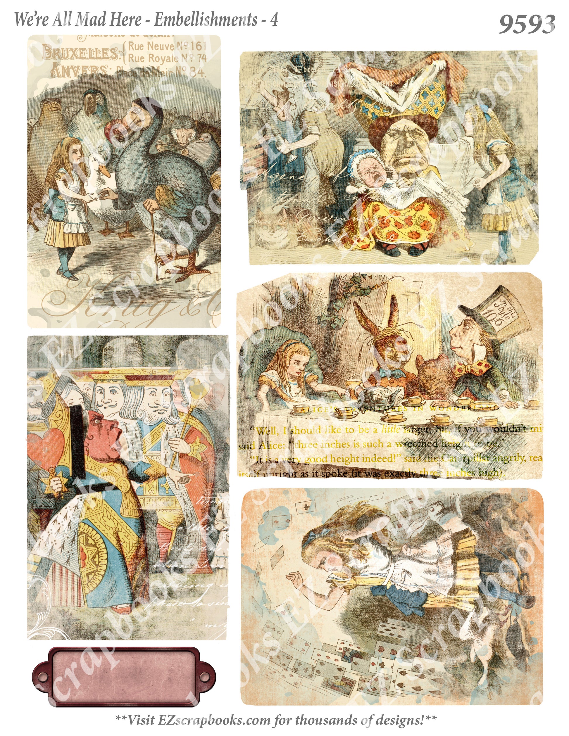 All Mad Here - Embellishments - 4 - 9593 - EZscrapbooks Scrapbook Layouts Wonderland