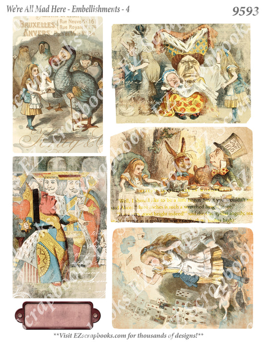 All Mad Here - Embellishments - 4 - 9593 - EZscrapbooks Scrapbook Layouts Wonderland