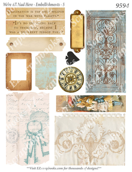 All Mad Here - Embellishments - 5 - 9594 - EZscrapbooks Scrapbook Layouts Wonderland