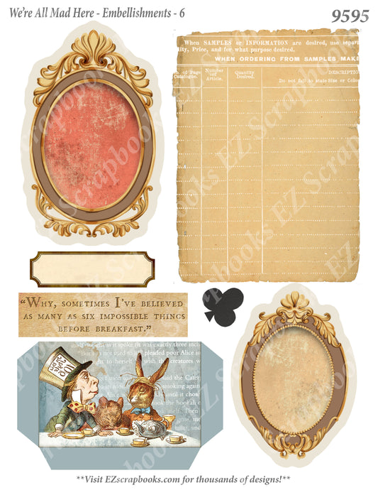 All Mad Here - Embellishments - 6 - 9595 - EZscrapbooks Scrapbook Layouts Wonderland