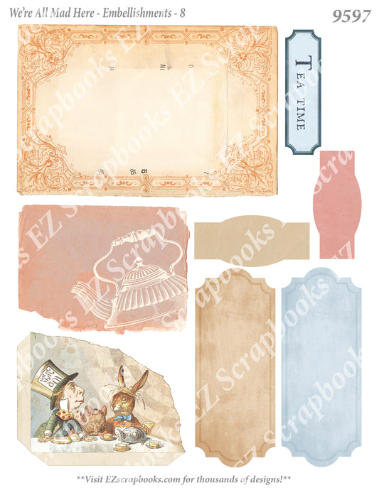 All Mad Here - Embellishments - 8 - 9597 - EZscrapbooks Scrapbook Layouts Wonderland