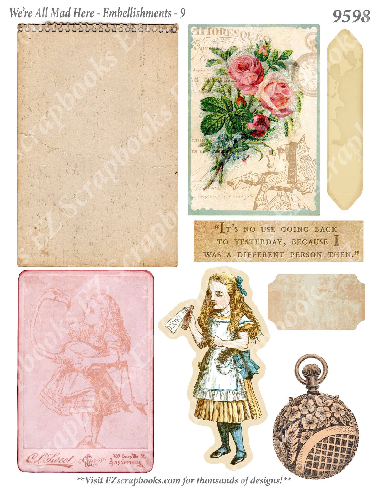 All Mad Here - Embellishments - 9 - 9598 - EZscrapbooks Scrapbook Layouts Wonderland