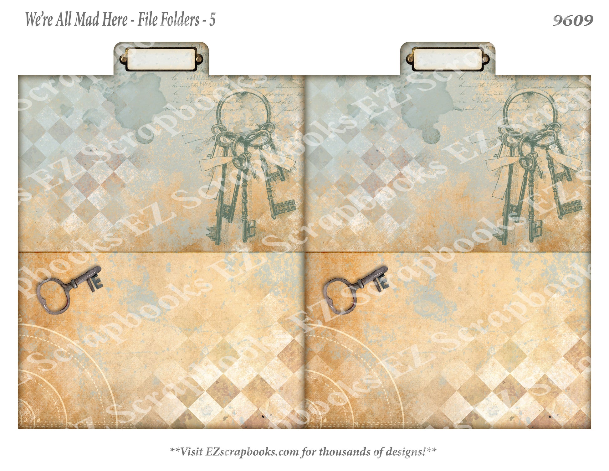 All Mad Here - Alice File Folders - 5 - 9609 - EZscrapbooks Scrapbook Layouts Wonderland