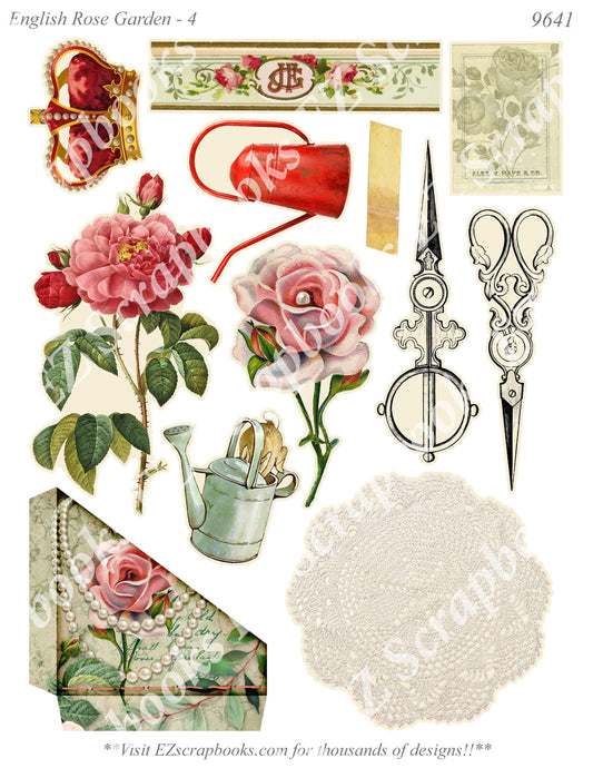 English Rose Garden - Embellishments - 4 - 9641 - EZscrapbooks Scrapbook Layouts 