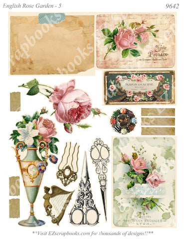 English Rose Garden - Embellishments - 5 - 9642 - EZscrapbooks Scrapbook Layouts 