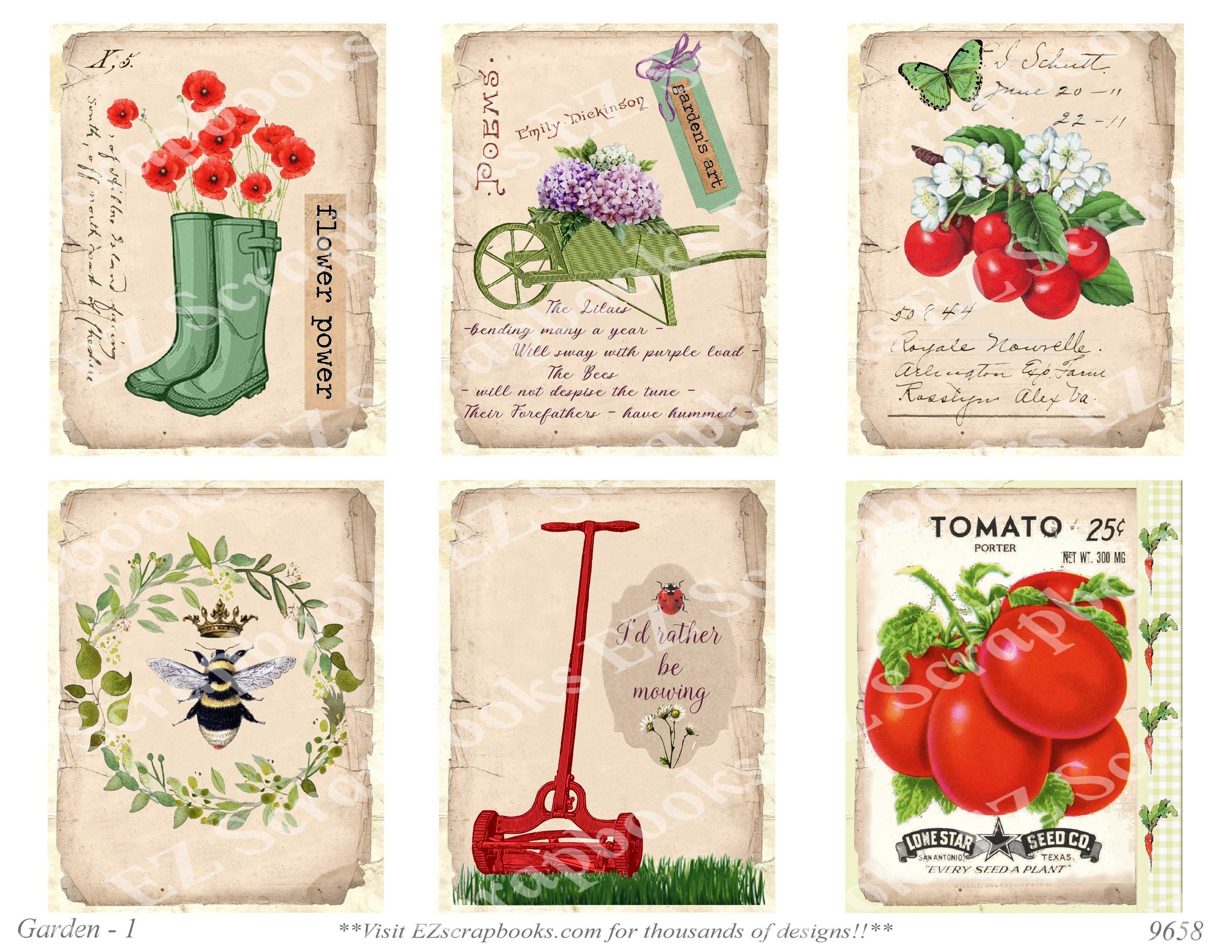 Garden - Embellishments - 1 - 9658 - EZscrapbooks Scrapbook Layouts Farm - Garden