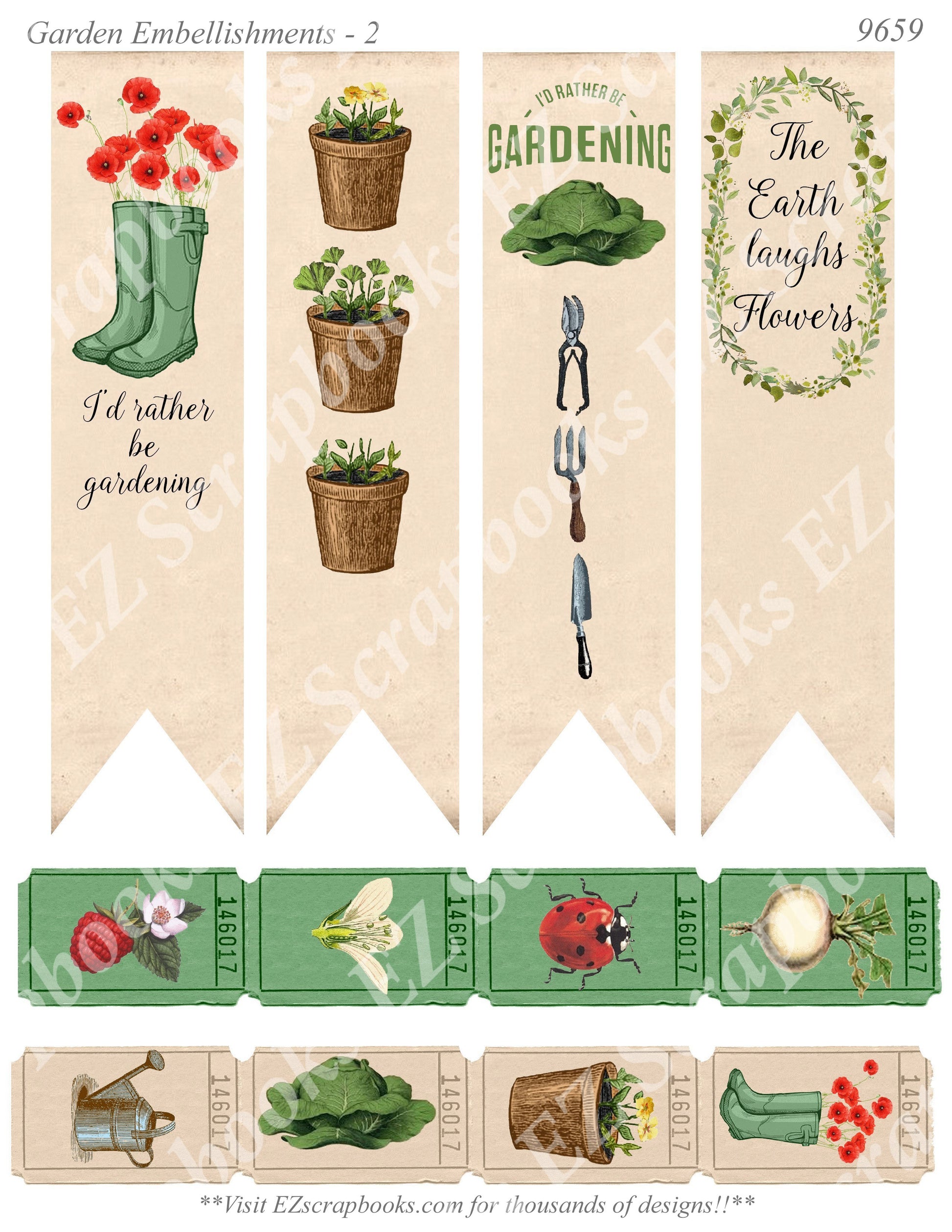 Garden - Embellishments - 2 - 9659 - EZscrapbooks Scrapbook Layouts Farm - Garden