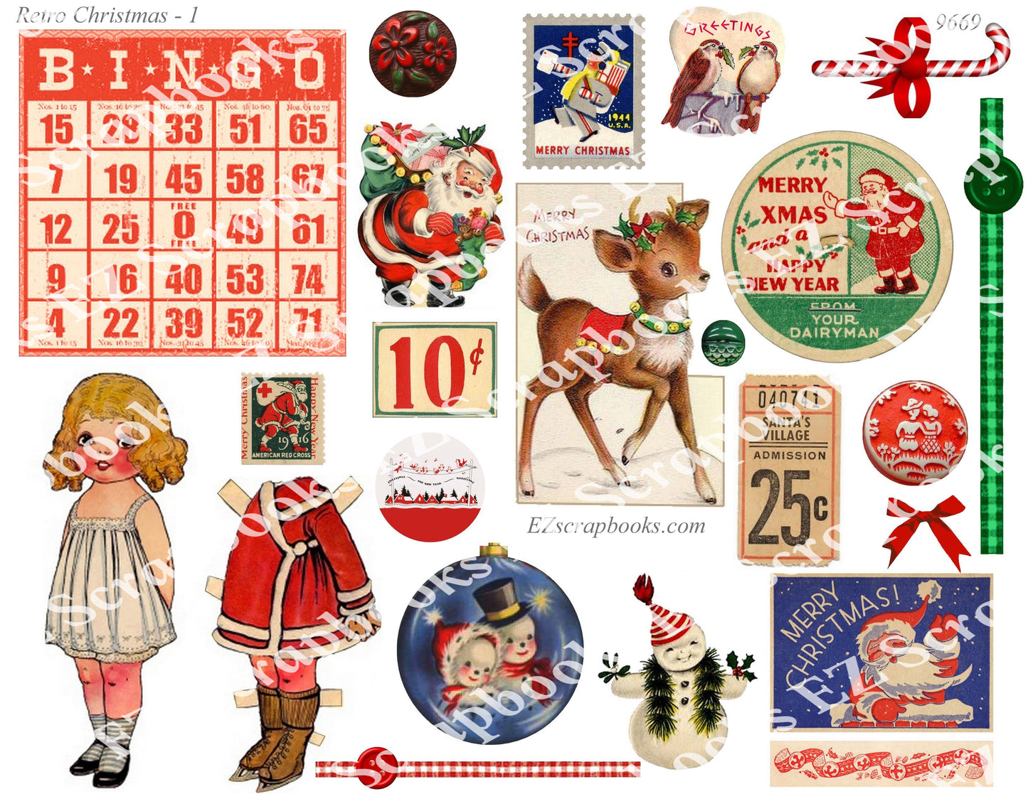 Retro Christmas Memories - Embellishments - 1 - 9669