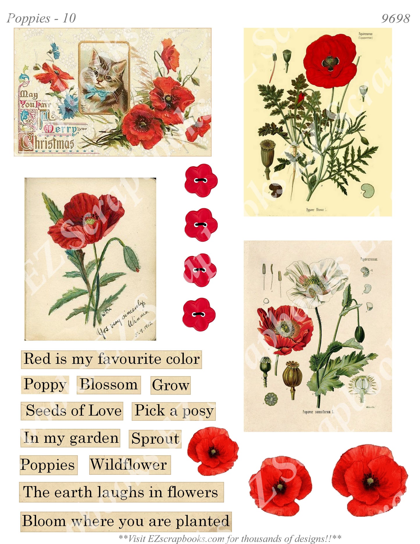 Poppies - Embellishments - 10 - 9698