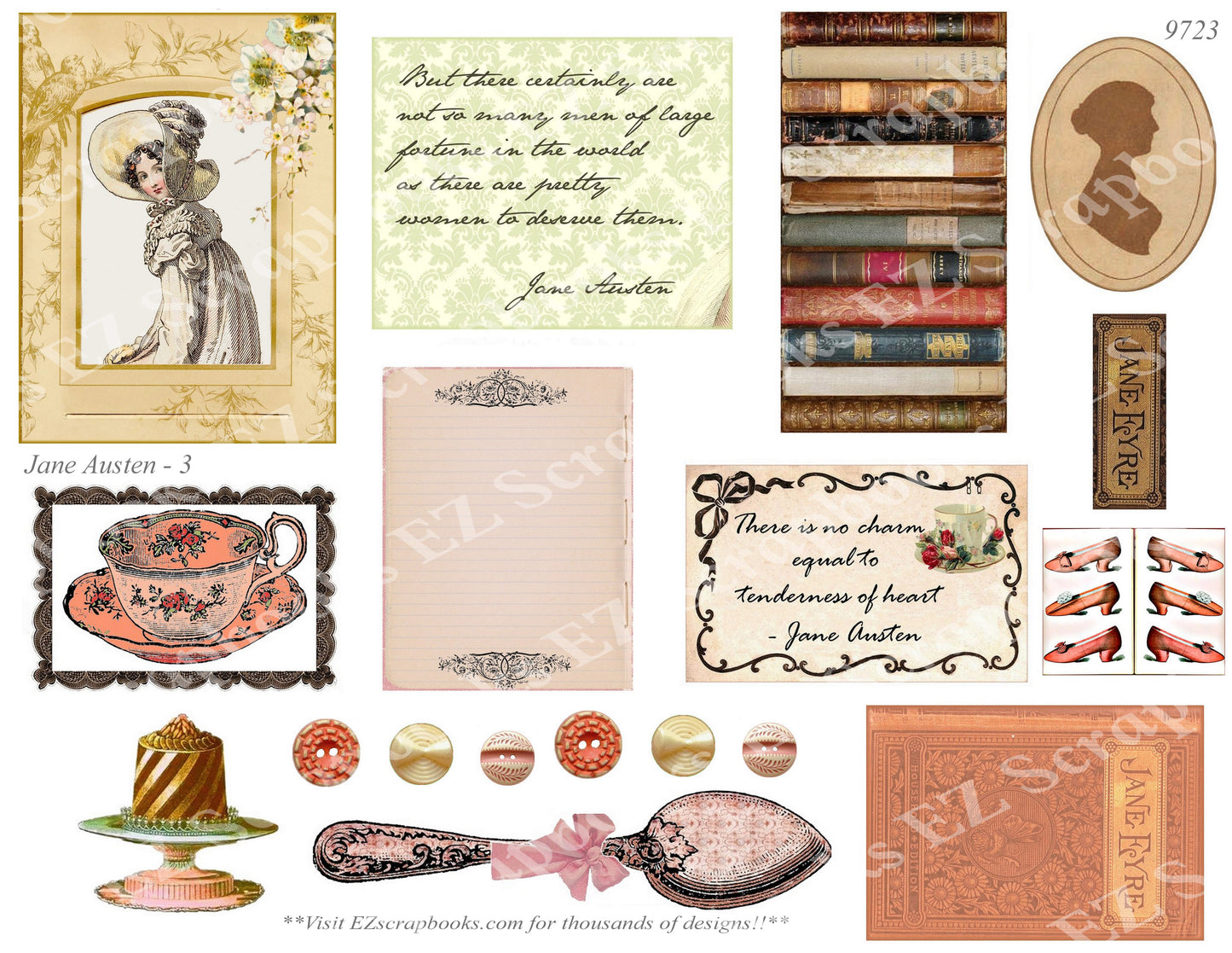 Jane Austen - Embellishments - 3 - 9723