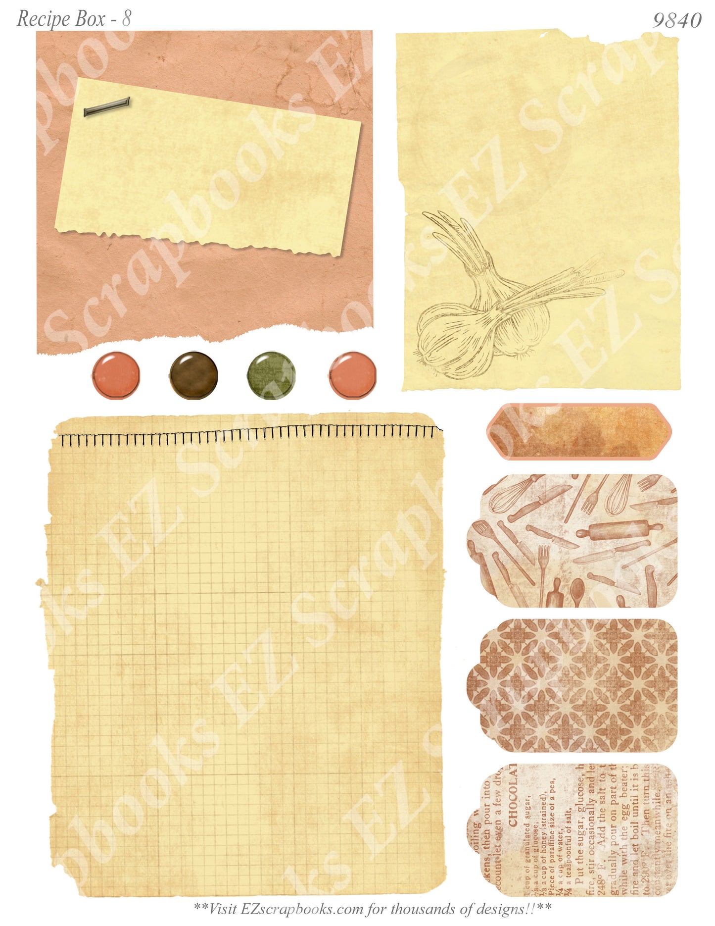 Recipe Box - Embellishments - 8 - 9840