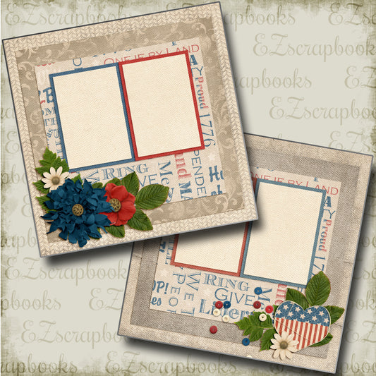 Forever Free - 4870 - EZscrapbooks Scrapbook Layouts July 4th - Patriotic