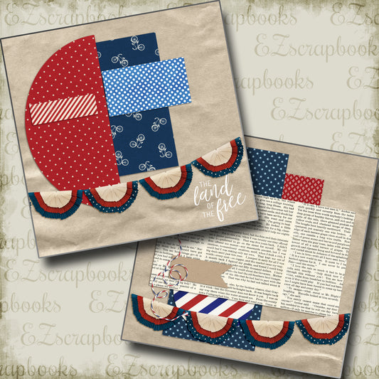 Land of the Free NPM - 4875 - EZscrapbooks Scrapbook Layouts 4th of July, July 4th - Patriotic