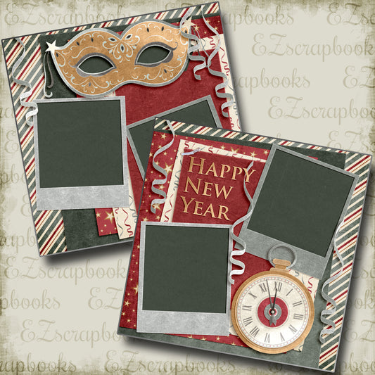 Happy New Year Red - 4560 - EZscrapbooks Scrapbook Layouts New Year's