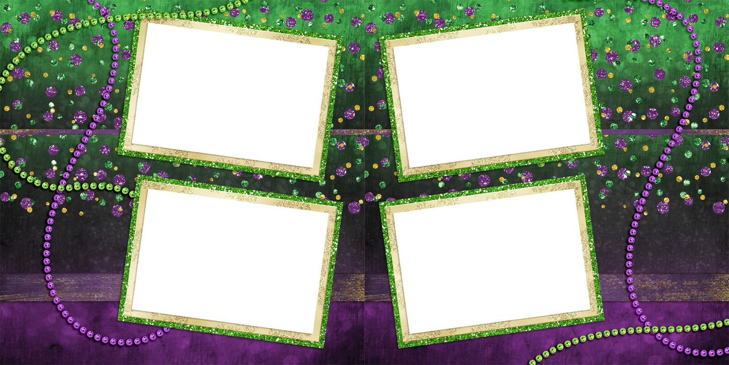 Mardi Gras Bling EZ Quick Pages -  Digital Bundle - 10 Digital Scrapbook Pages - INSTANT DOWNLOAD