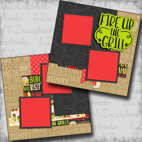 Fire Up the Grill - 5590 - EZscrapbooks Scrapbook Layouts 4th of July, Foods, Summer