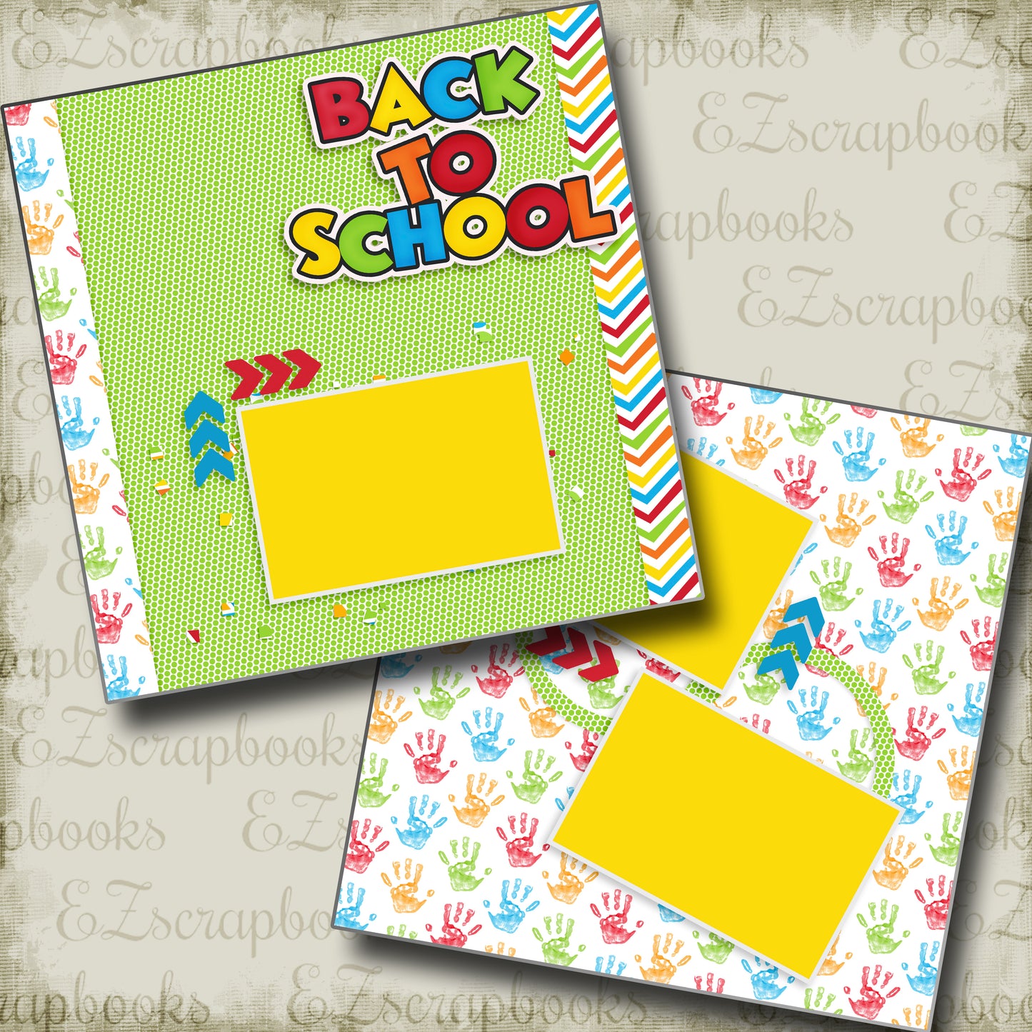Back To School - 4910 - EZscrapbooks Scrapbook Layouts School
