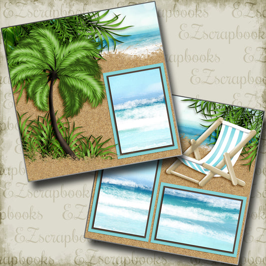 Beach Paradise - 4084 - EZscrapbooks Scrapbook Layouts Beach - Tropical, cruise, Swimming - Pool