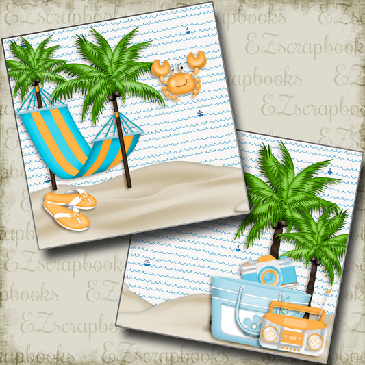 Beach Hammock NPM - 4069 - EZscrapbooks Scrapbook Layouts Beach - Tropical, cruise, Summer, Swimming - Pool