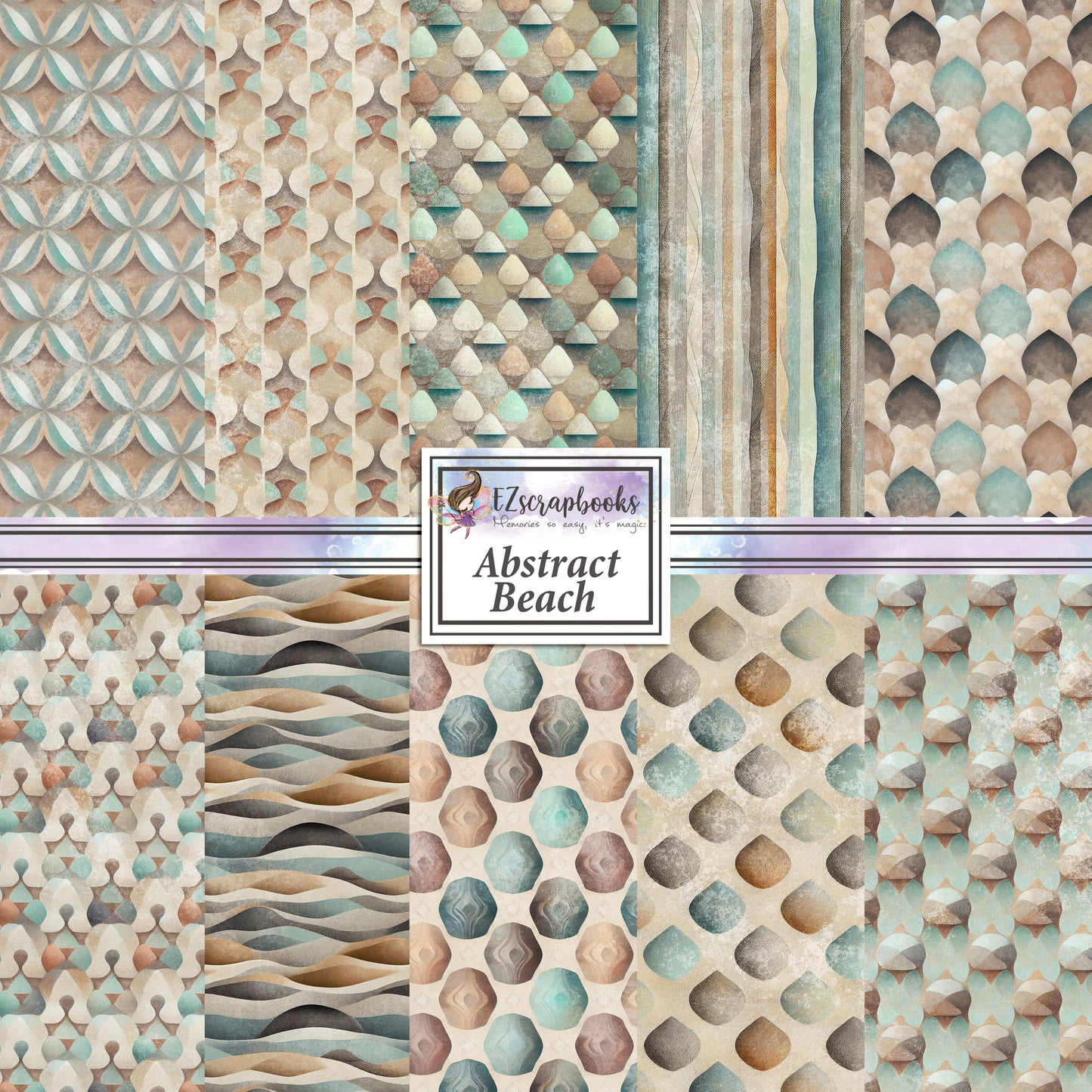 Abstract Beach Grunge - Paper Pack - 8249