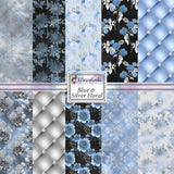 Blue & Silver Floral - Paper Pack - 8392