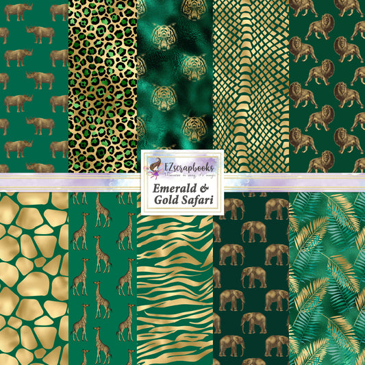 Emerald & Gold Safari - Paper Pack - 8232