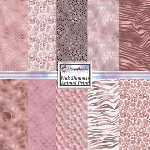 Pink Shimmer Animal Print - Paper Pack - 8244