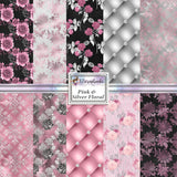 Pink & Silver Floral - Paper Pack - 8405