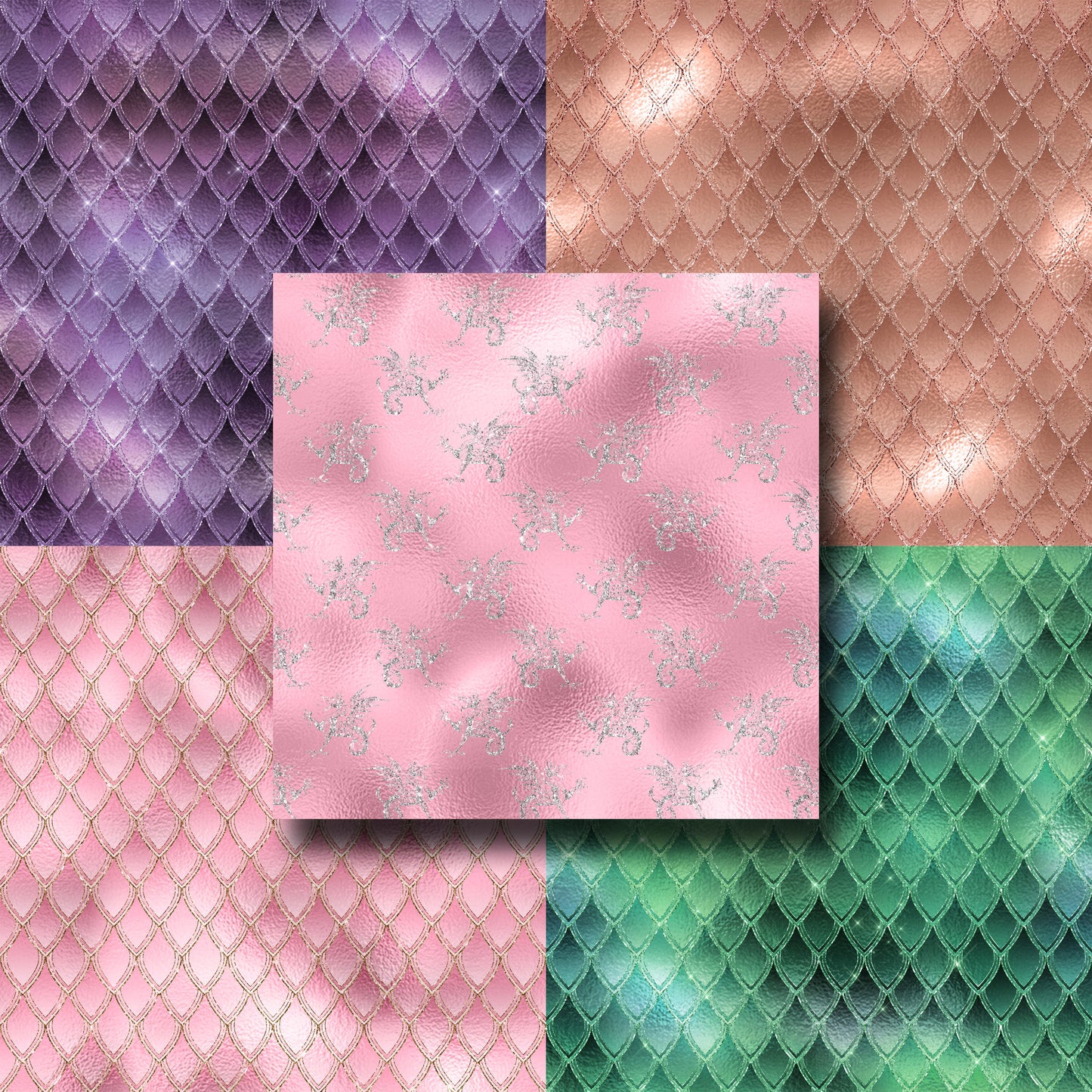 Dragon Glitter 1 - Paper Pack - 8213