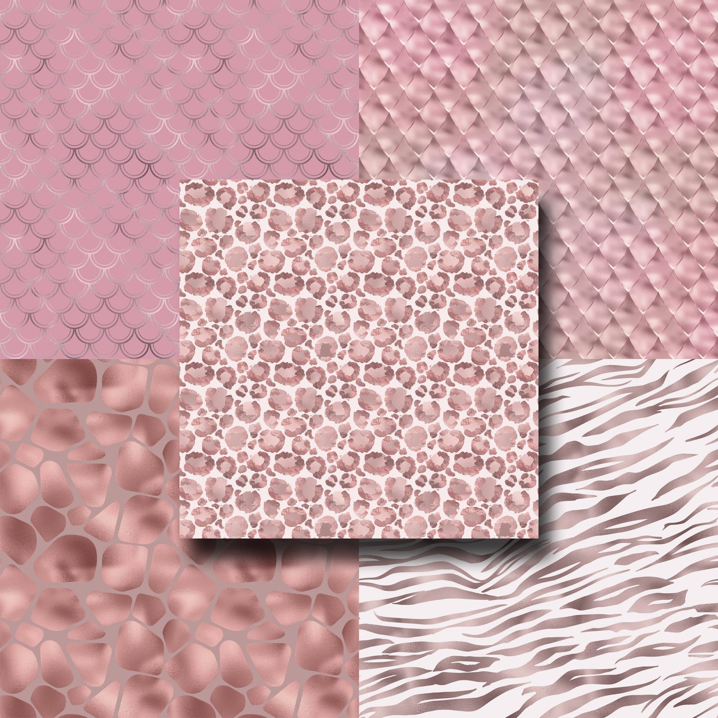 Pink Shimmer Animal Print - Paper Pack - 8244
