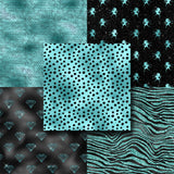 Black & Aqua Glam - Paper Pack - 8379