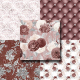 Dusty Rose & Silver Floral - Paper Pack - 8394