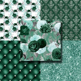 Emerald & Silver Floral - Paper Pack - 8416