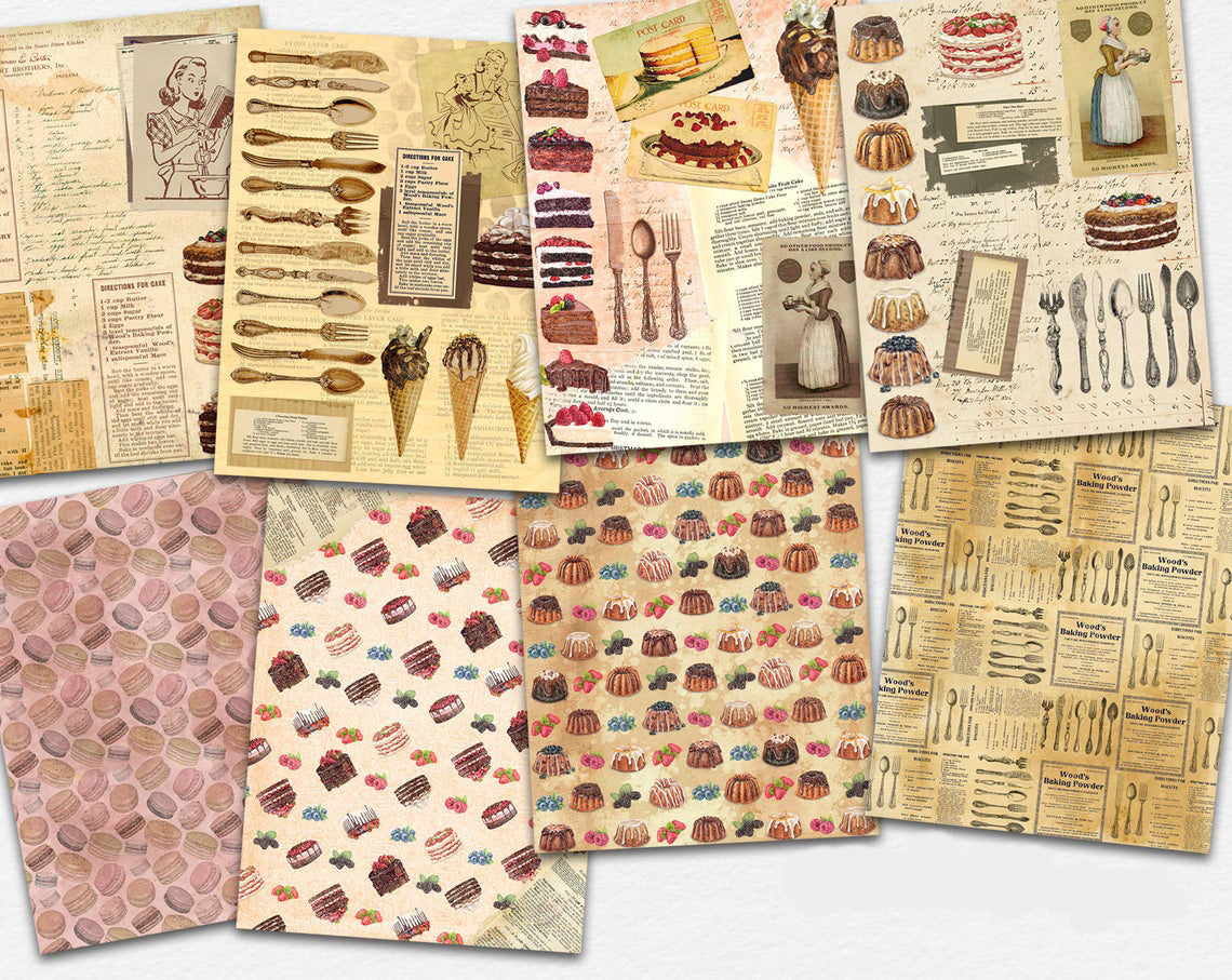 Delicious Desserts Paper Pack - 7330 - EZscrapbooks Scrapbook Layouts Foods, Journals, paper pack