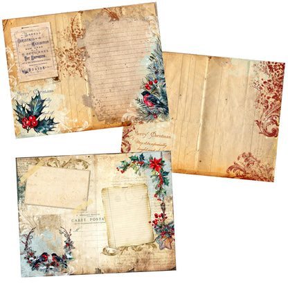 Vintage Christmas Journal Blue DIY Kit - 7119 - EZscrapbooks Scrapbook Layouts Christmas, Journals