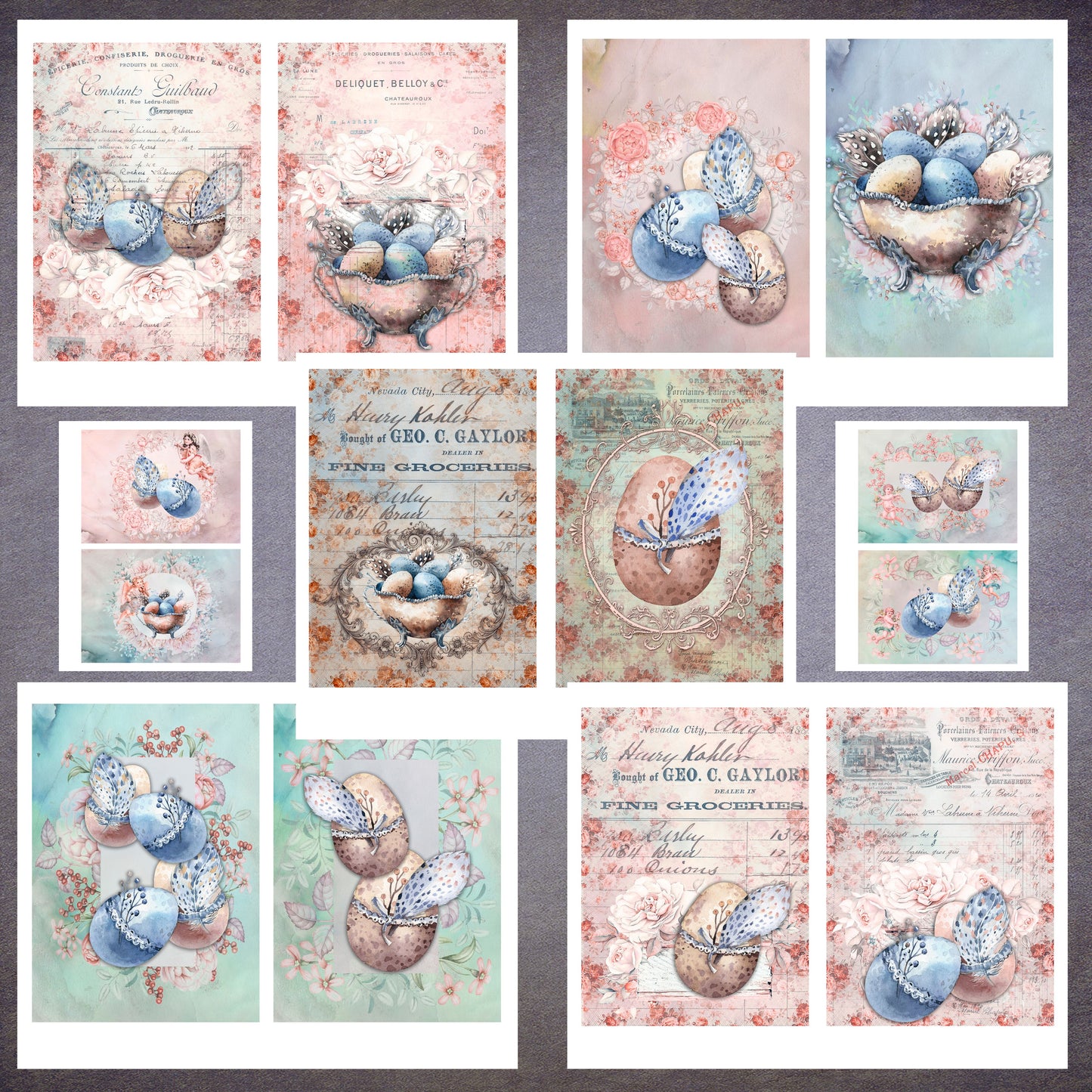 Shabby Vintage Small Easter Papers - 23-7176