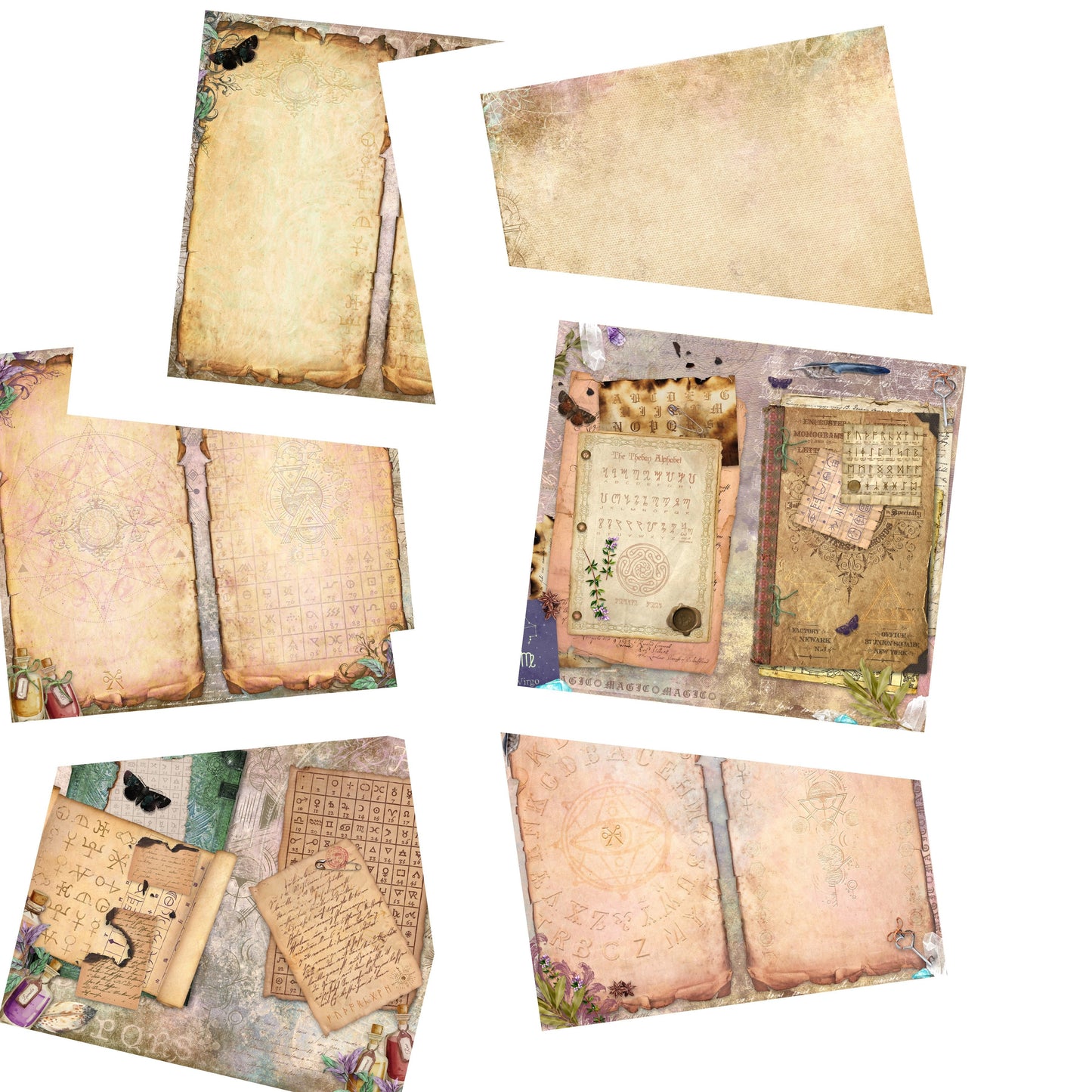 Book of Spells Narrow Journal Pages - 7548