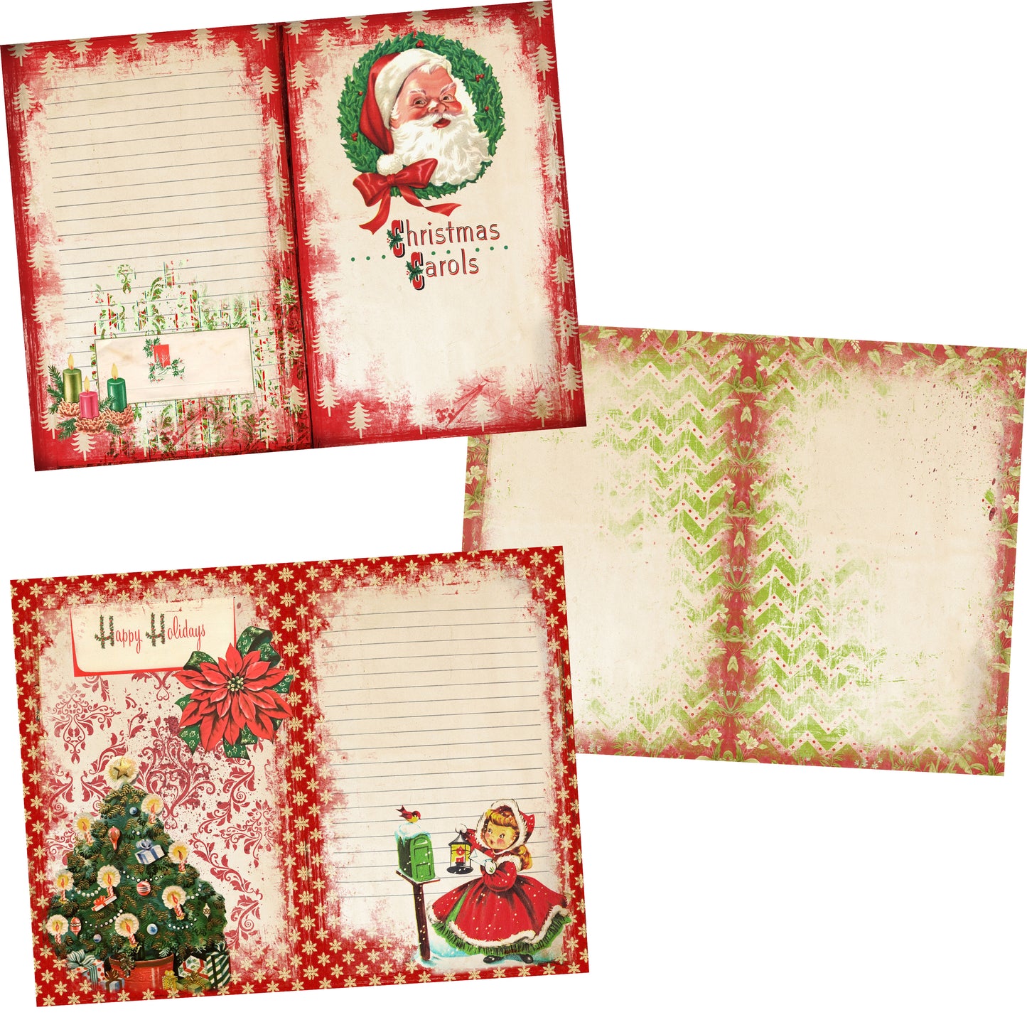 Vintage Christmas Journal Kit - 7134 - EZscrapbooks Scrapbook Layouts Christmas, Journals