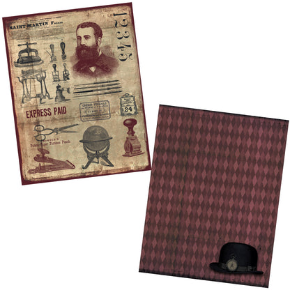 Gentleman's Den Journal Paper Pack - 7091 - EZscrapbooks Scrapbook Layouts Journals