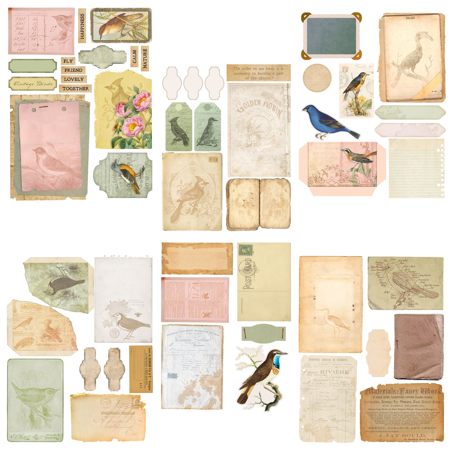 Vintage Birds Embellishment Pack - 7469