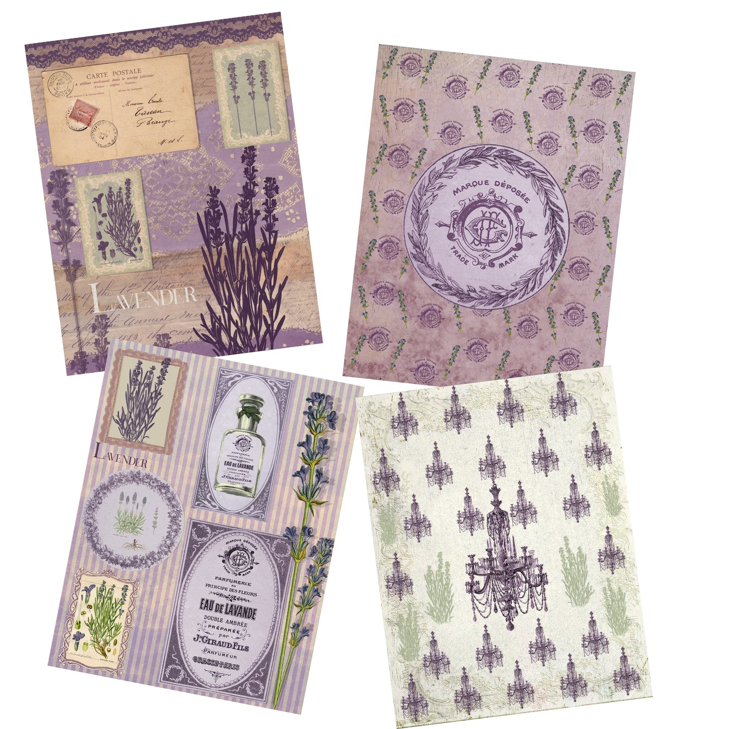 Shabby Lavender Paper Pack - 7208 - EZscrapbooks Scrapbook Layouts Journals