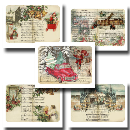 Vintage Christmas Carols Journal Pages - 7962