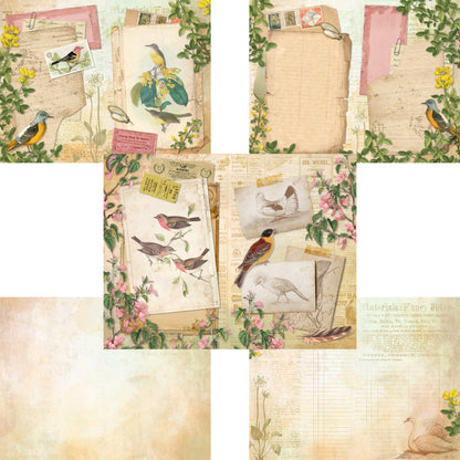 Vintage Birds Journal Pages - 7466