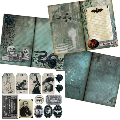 Halloween Journal Kit - 7109 - EZscrapbooks Scrapbook Layouts Halloween, Journals