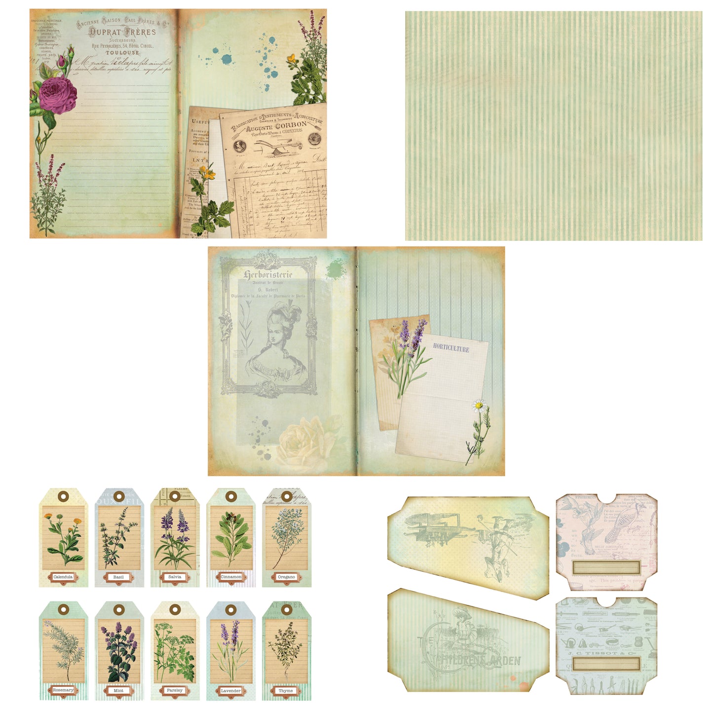 Herbs Junk Journal Kit - 7101 - EZscrapbooks Scrapbook Layouts Journals