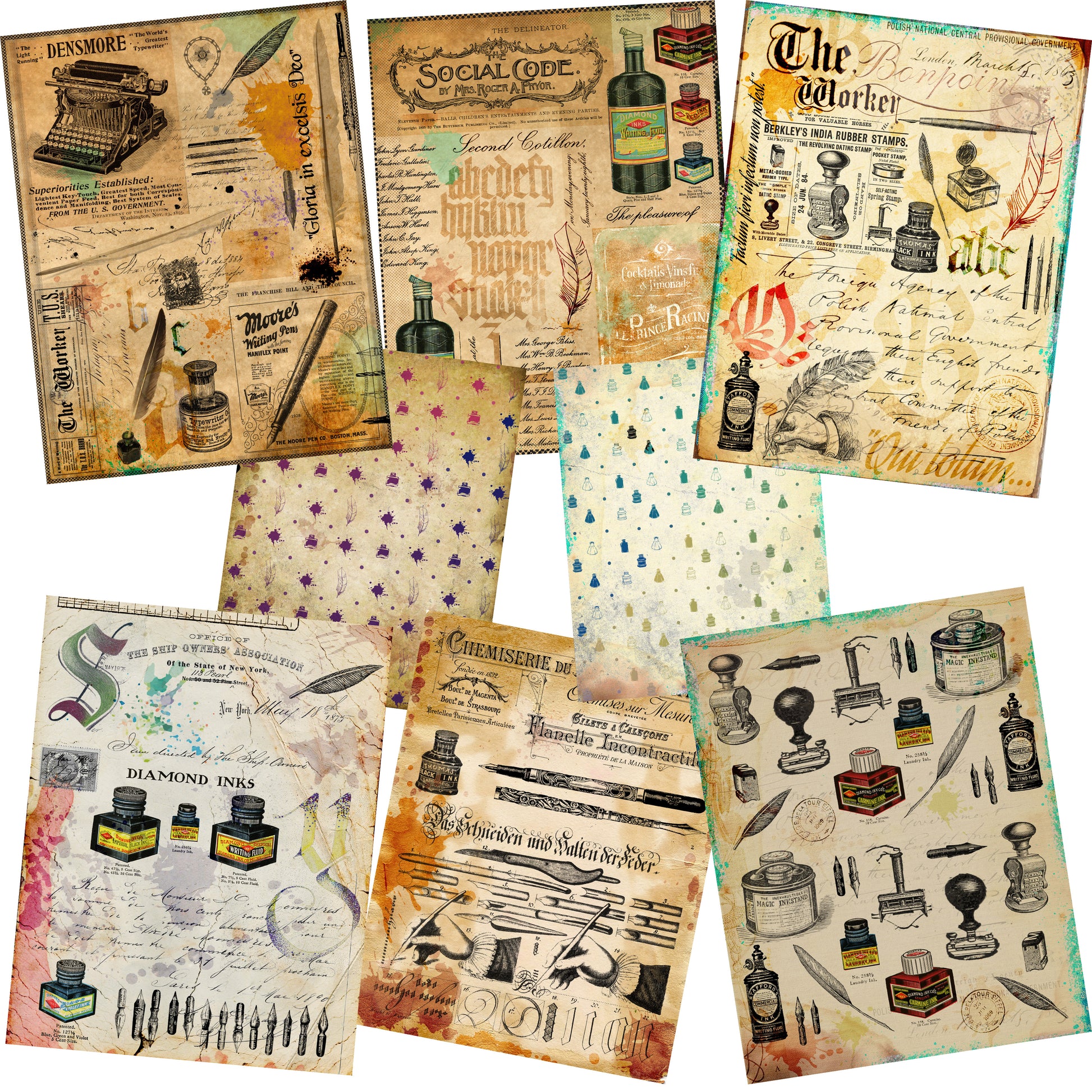 Vintage Writing Paper Pack - 7149 - EZscrapbooks Scrapbook Layouts Journals