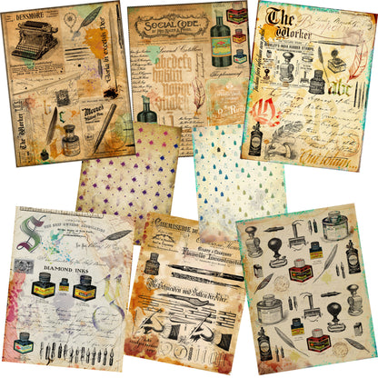 Vintage Writing Paper Pack - 7149 - EZscrapbooks Scrapbook Layouts Journals