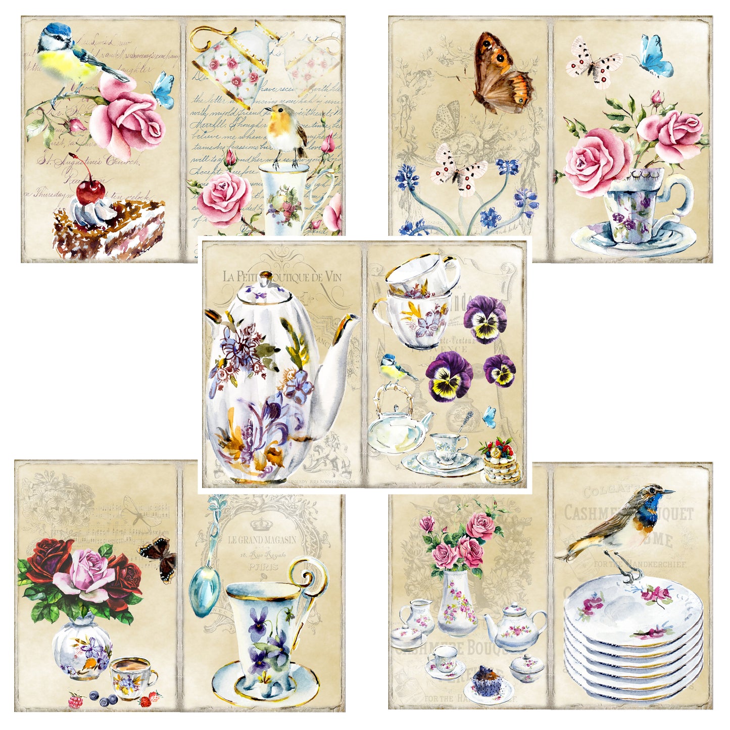 Nostalgic Tea Time Journal Pages - 23-7073