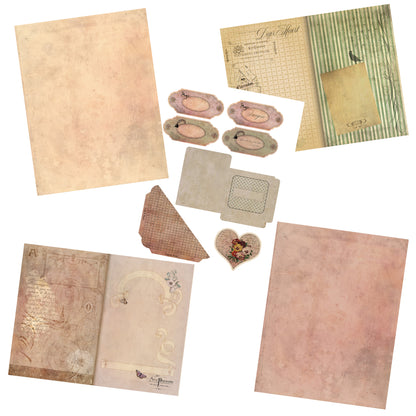 Vintage Writing Junk Journal Pack - 7205 - EZscrapbooks Scrapbook Layouts Journals